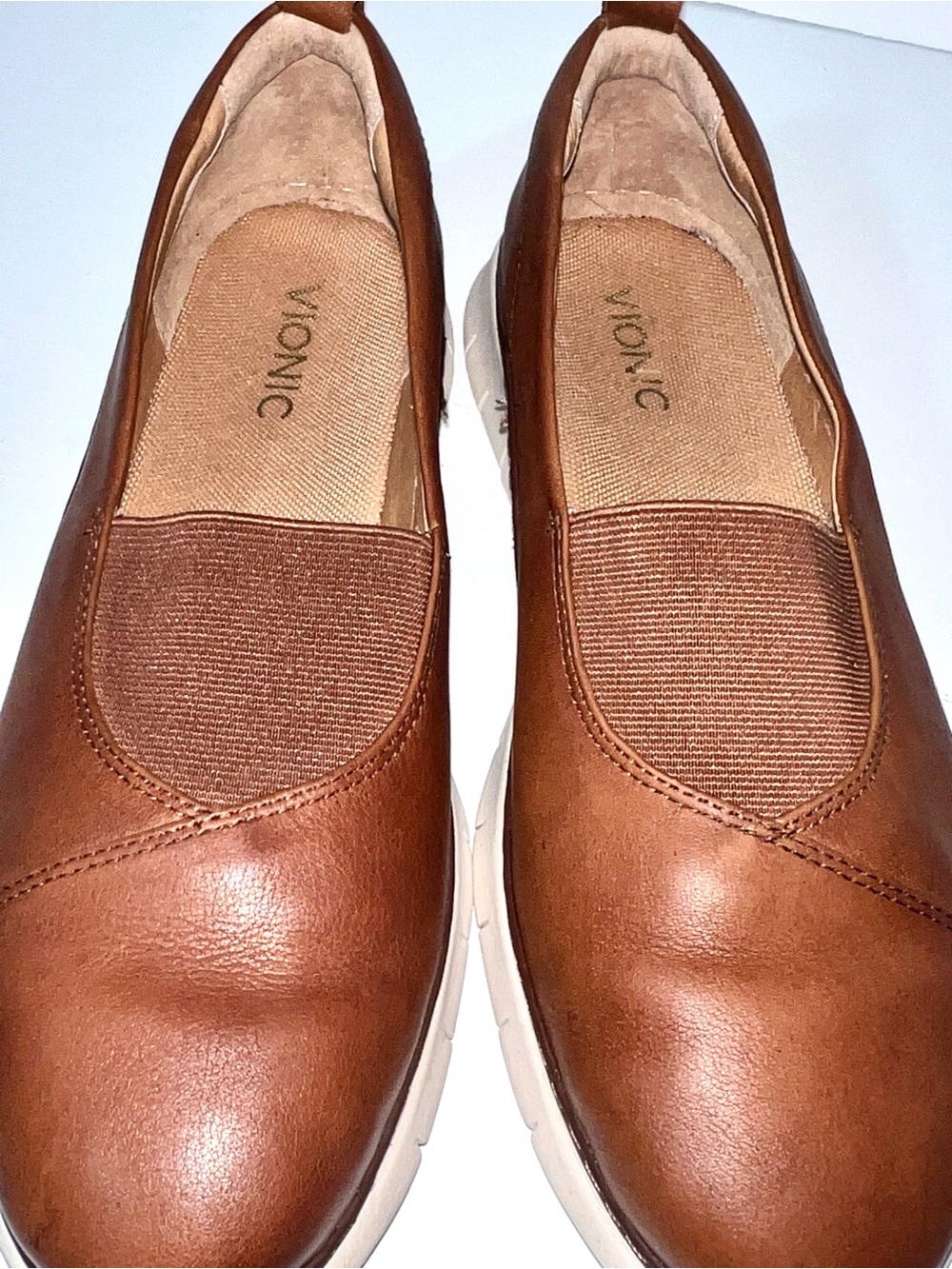Vionic Fresh Linden Brown Leather Slip On Walking Loafers Comfort Shoes Size 9 - Picture 15 of 15